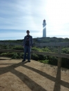 Aireys Inlet, posing in front of the lighthouse