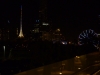 Melbourne at night, as seen from the pedestrian bridge to MCG