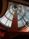 A shopping center, built around an old tower. Pretty.