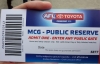 MCG admission ticket